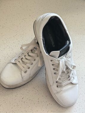 Karl Lagerfield Paris White Mens Sneakers Low - Size 12